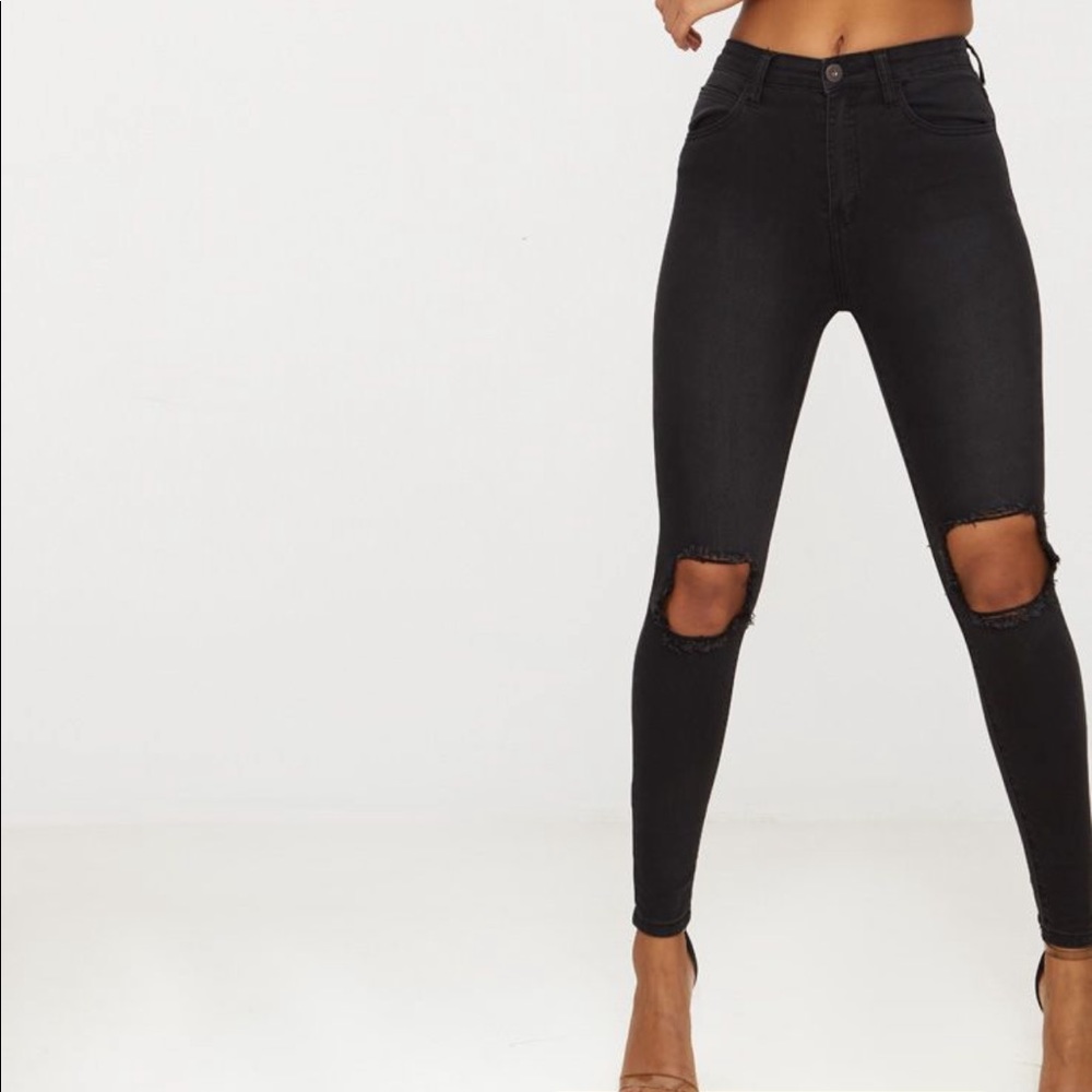 Dark grey ripped jeans